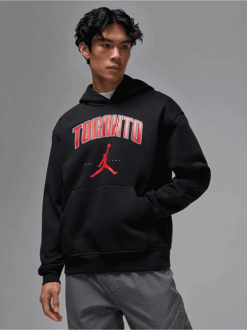 New Nike Air Jordan Toronto Fleece Pullover Hoodie Black Mens Size XL HQ0424-010